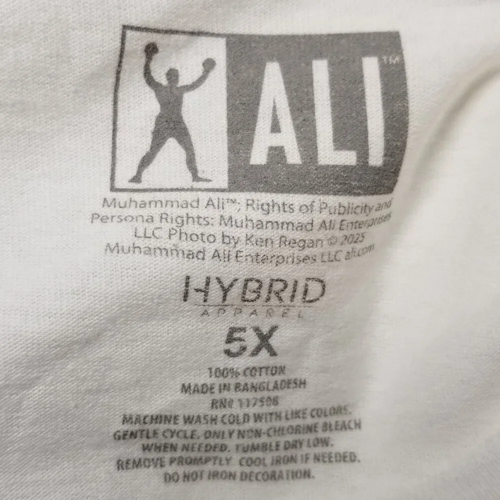 Hybrid Apparel White Mens 5X T Shirt Muhammad Ali‎ Goat Retro Boxing Champ NWOT